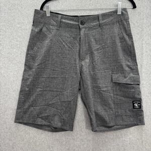 Vanphibian by Vans Men's Cargo Shorts Sz 32 Gray Check Hybrid 9" Inseam